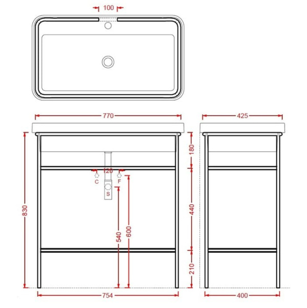 Полка сетчатая Artceram Fuori Scala TFA008 17 для консоли ACA057 черная матовая