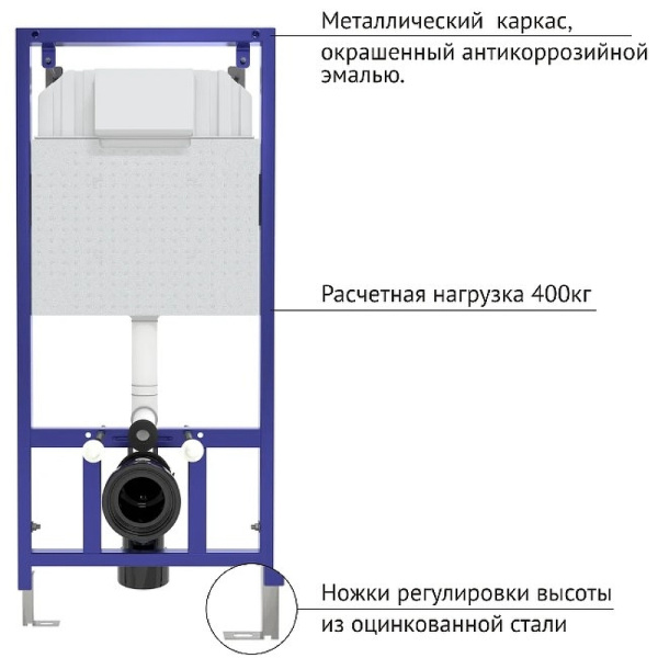 инсталляция berges novum f3 040253 для унитаза с клавишей смыва хром глянец