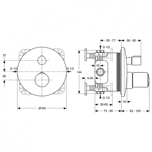 cмеситель для душа ideal standard melange a4891aa