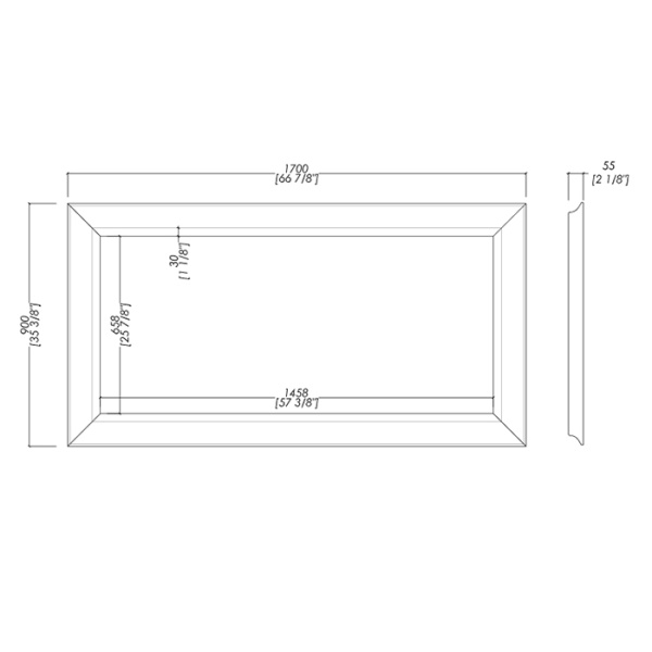 devon&devon regent зеркало 170х90см, цвет: offwhite