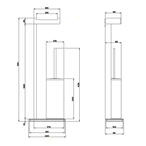 Напольная стойка Gessi Rettangolo 20933#031