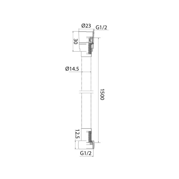 шланг для душа iddis 04p15bci19 хром матовый, пвх, 1.5м