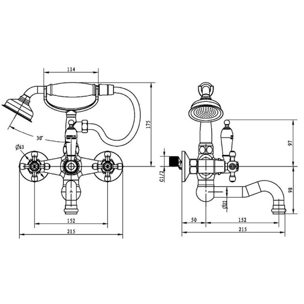 смеситель для ванны boheme medici presente 313-sw бронза