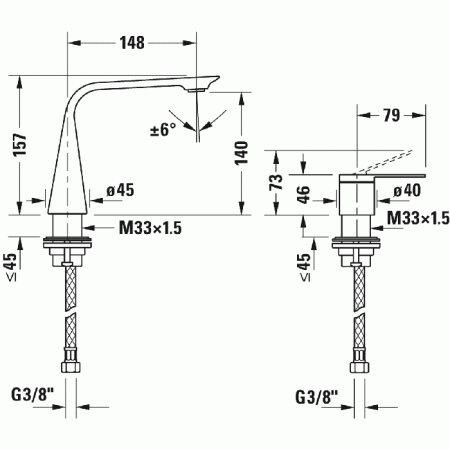 смеситель для раковины duravit d.1 d11120002010 цвет хром