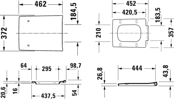 сиденье для унитаза duravit viu 0021190000 с микролифтом