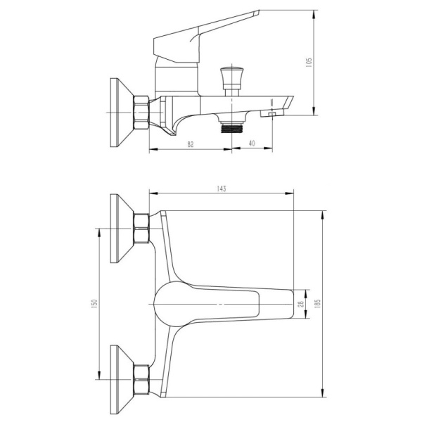 смеситель для ванны esko murano (mr 54)