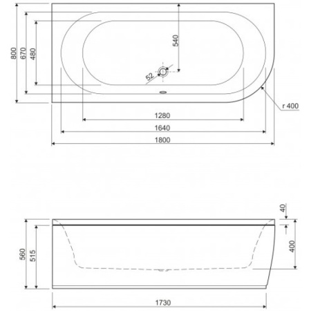 акриловая ванна 180x80 l cezares metauro metauro corner-180-80-40-l-w37