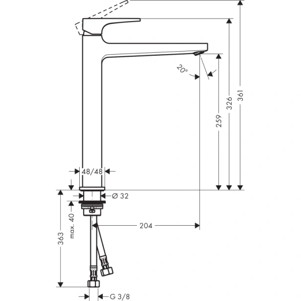 смеситель для раковины с донным клапаном hansgrohe metropol 32512340