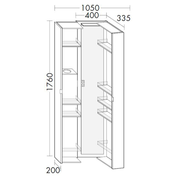 шкаф-пенал burgbad sys30 hshd040464, 40 см, подвесной, цвет белый матовый