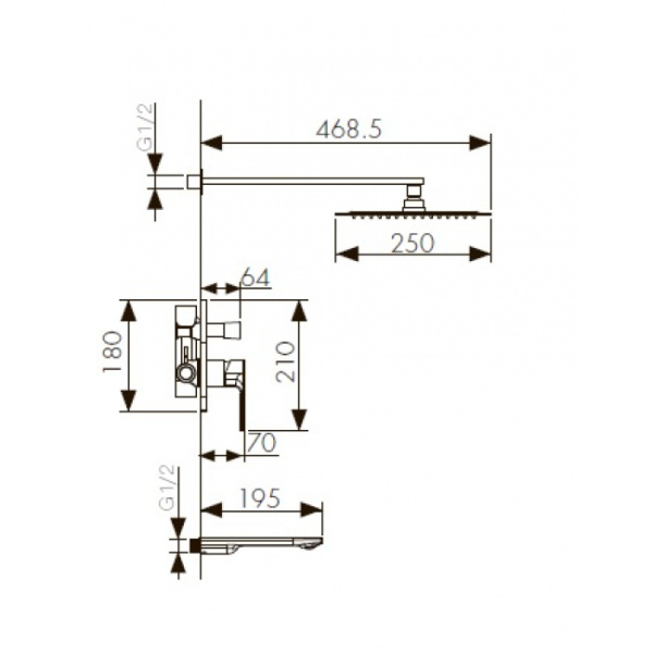 душевая система kaiser linear (59077)