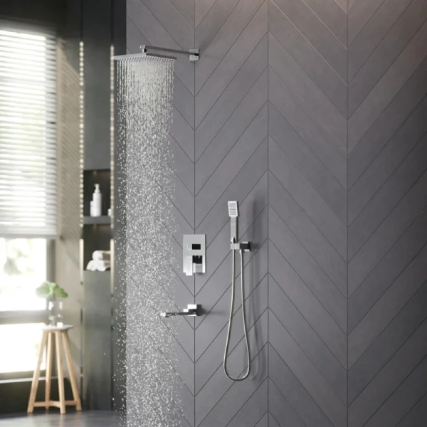 душевой комплект berges nardis 3s 071010 230 мм, со смесителем, хром