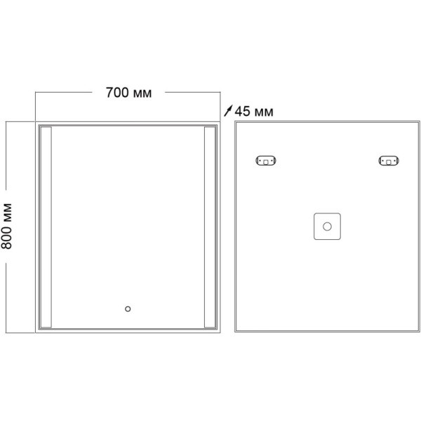 зеркало grossman avrora (700*800*45) led с сенсорным выключателем