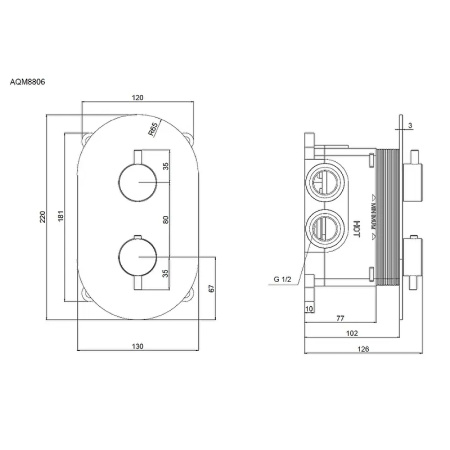 смеситель для душа aquame siena aqm8806cr с термостатом цвет хром