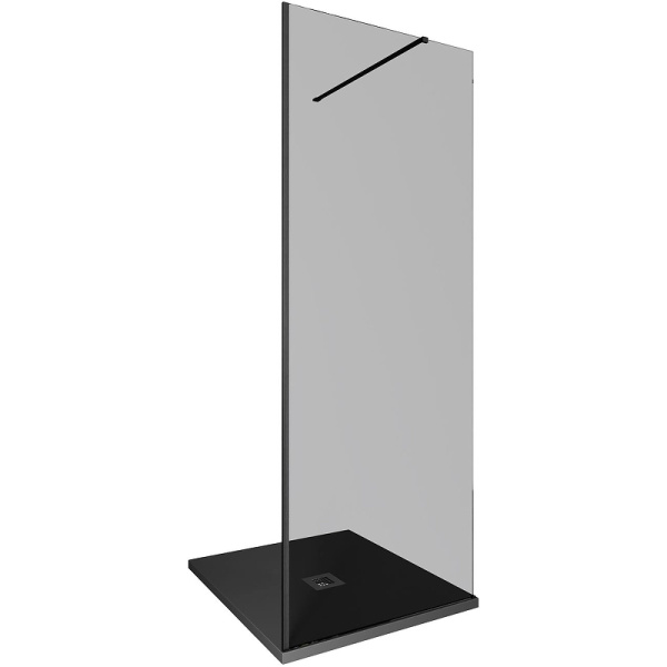 душевая перегородка allen brau infinity 1 80 3.21004.bba.t профиль черный браш стекло тонированное