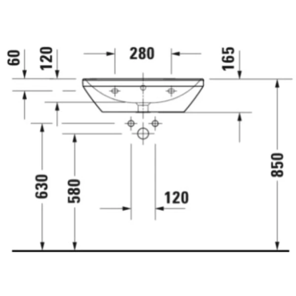 раковина подвесная 60 см duravit d-neo 2366600000, цвет белый