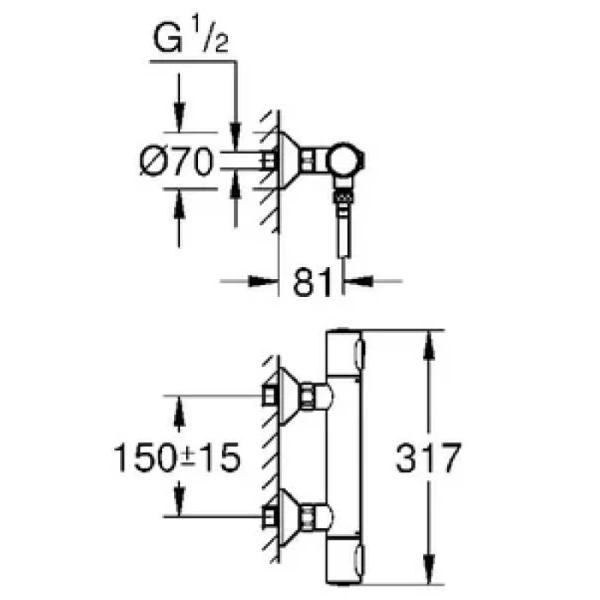 термостат для душа grohe grohtherm 500 34793000