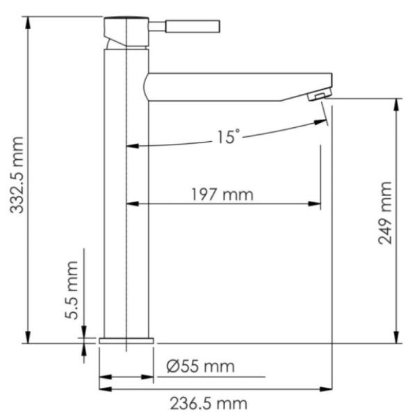 смеситель для раковины wasserkraft gollach 3303h