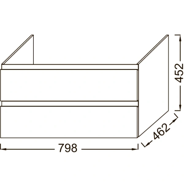 тумба черный матовый 79,8 см jacob delafon madeleine eb2053-j53