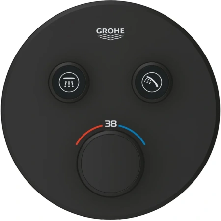 термостат для ванны grohe grohtherm smartcontrol 29507kf0 встраиваемый, черный матовый