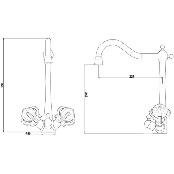 смеситель для кухни с подключением к фильтру zorg sanitary zr 515 yf-88 grustal