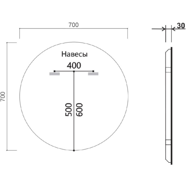 зеркало 70х70 см vincea vlm-3de700-2