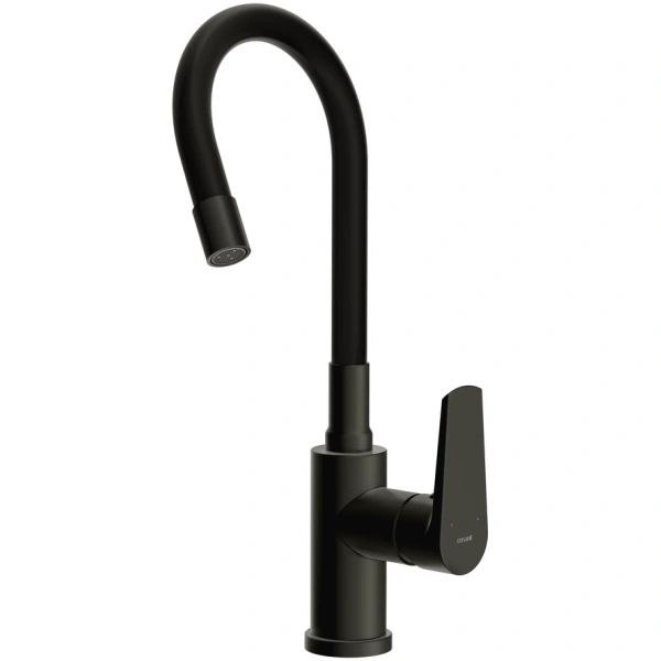смеситель для кухни cersanit moduo a68230 с гибким изливом, черный матовый