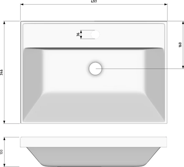 раковина madera classica 50 4627173210157, цвет белый