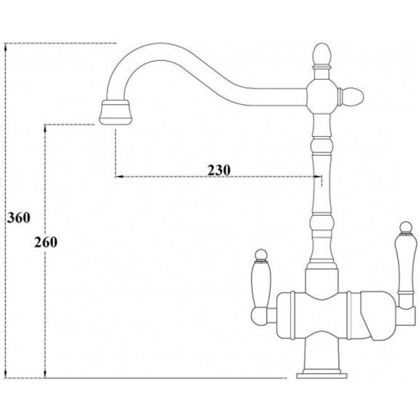 смеситель для кухни с подключением к фильтру zorg sanitary zr 326 yf br light