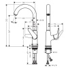 смеситель для раковины без донного клапана hansgrohe novus 71128000