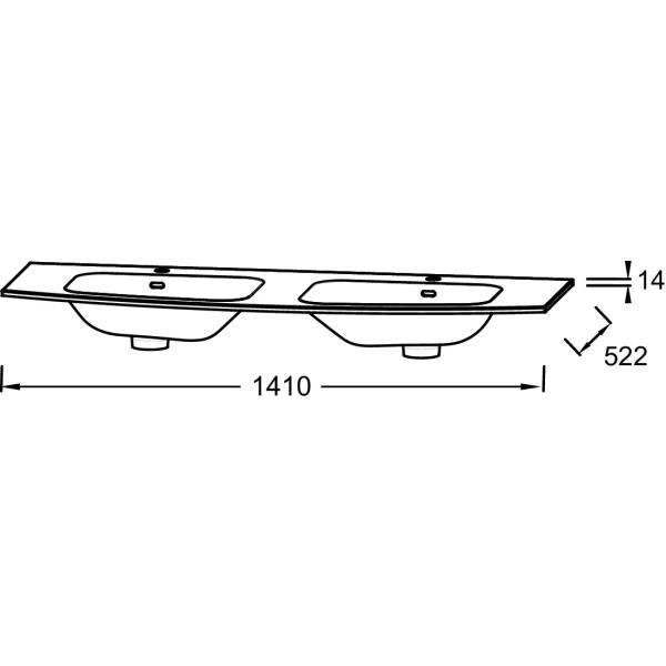 раковина jacob delafon nona 140 eb1883ru-00 двойная белая