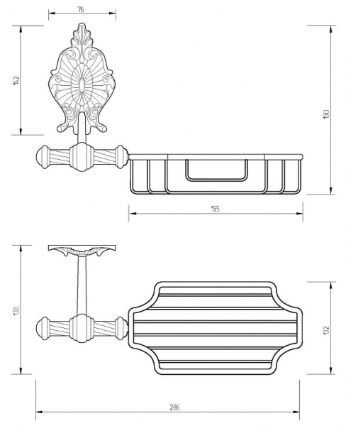 Мыльница Migliore Elisabetta 17009 цвет бронза