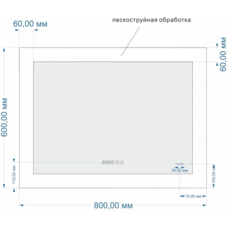 Зеркало 80х60 см Cersanit Design Pro LU-LED060*80-p-Os