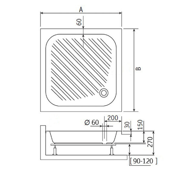 акриловый поддон для душа rgw acrylic b/cl-s 80x80 16180188-51 белый