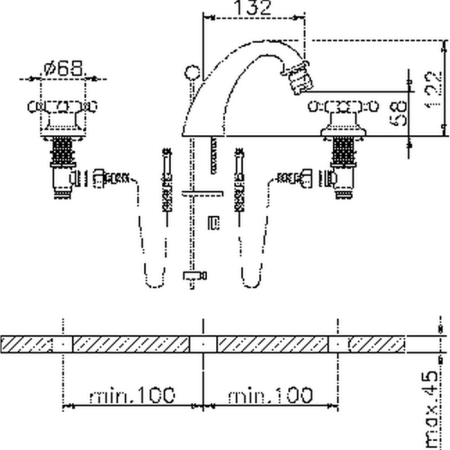 смеситель для биде huber victorian vt00122021