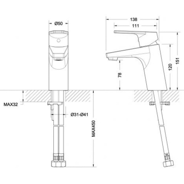 смеситель для раковины bravat line f15299c-1