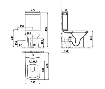 унитаз-компакт creavit lara lr360-11sm00e-0000/lr410-00sm00e-0000/it5130/kc1603.01.1400e, сиденье микролифт, черный матовый