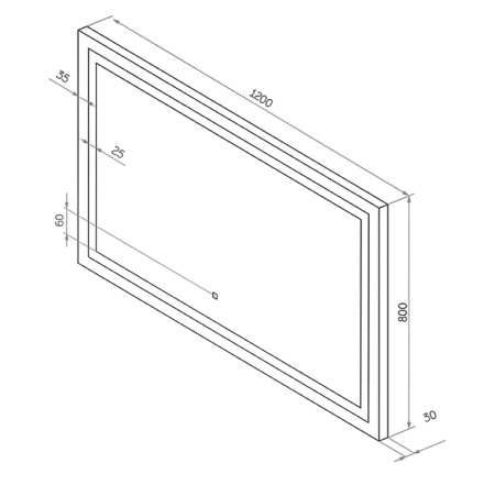 Зеркало Континент Rimini 1200х800 ЗЛП141 с подсветкой с сенсорным выключателем
