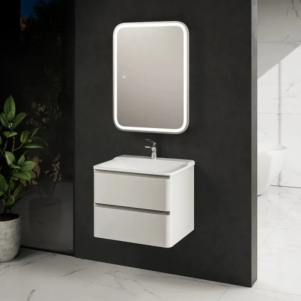 тумба под раковину aquame s4 60 aqm900460wh подвесная цвет белый глянцевый