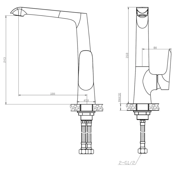 смеситель для кухни weltwasser bonn 306 10000002006 хром