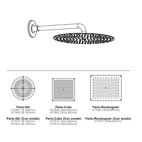 верхний душ bossini cube h77604.030 хром