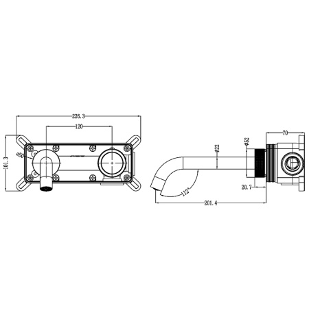 смеситель для раковины boheme tech 158/2-b черный матовый