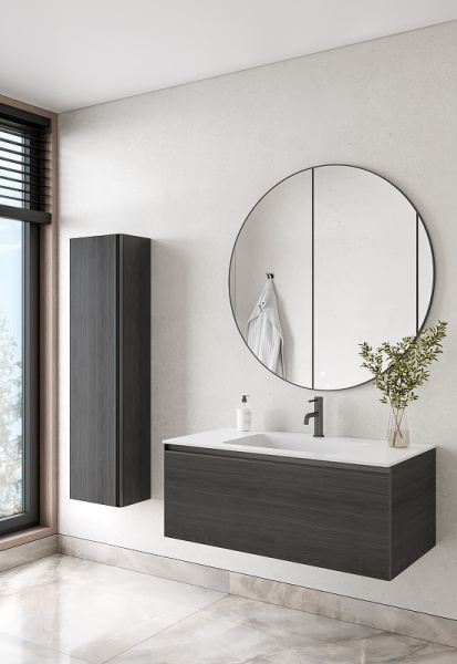 шкаф пенал boheme armadi art quatro 35 791-oa-a подвесной дуб антрацит профиль антрацит