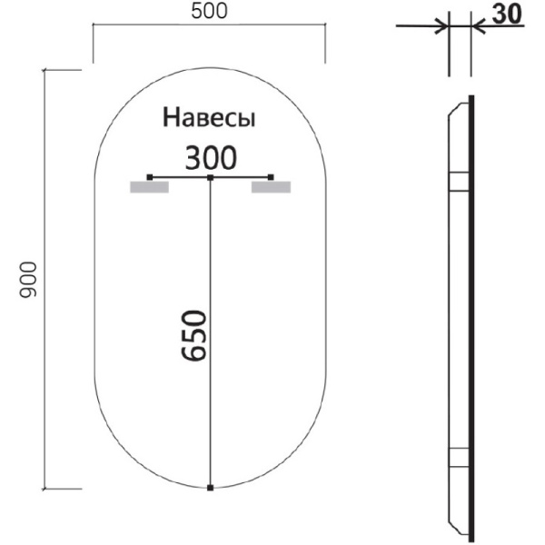 зеркало 50х90 см vincea vlm-3au900