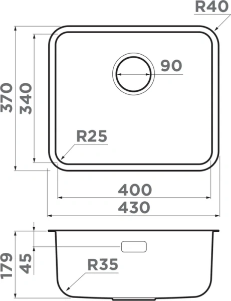 мойка кухонная omoikiri omi 43-u/i ultra mini-gb графит