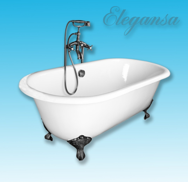 чугунная ванна elegansa gretta 170x75 н0000361 ножки chrome