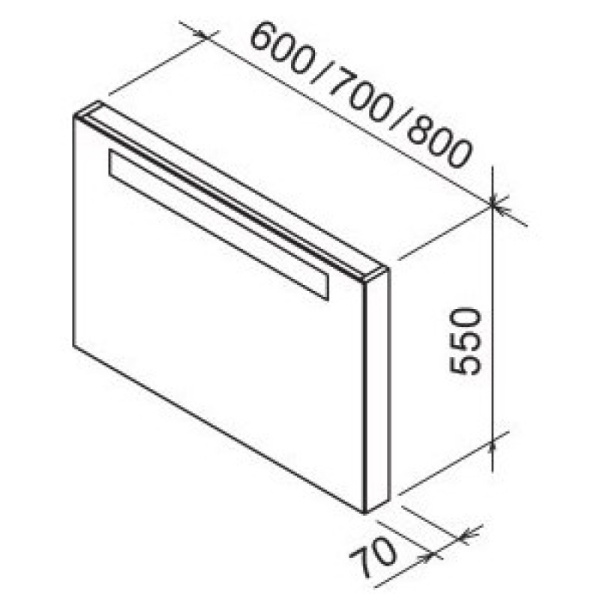 зеркало с подсветкой strip onyx 80х55 см ravak classic 800 x000000250