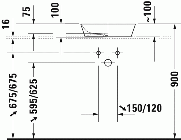 раковина накладная 43см duravit cape cod 2340432600