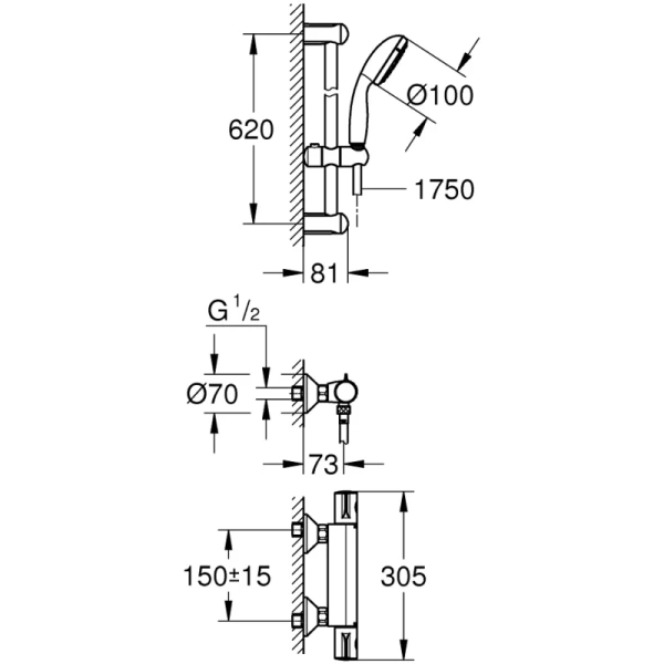 термостат для душа grohe grohtherm 800 34565001