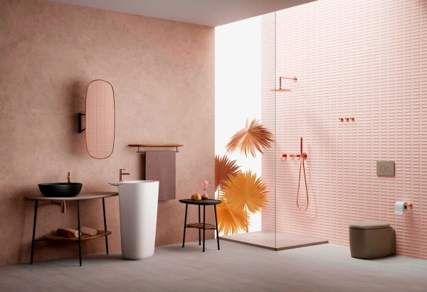 смеситель vitra origin a4255726 для раковины, медный