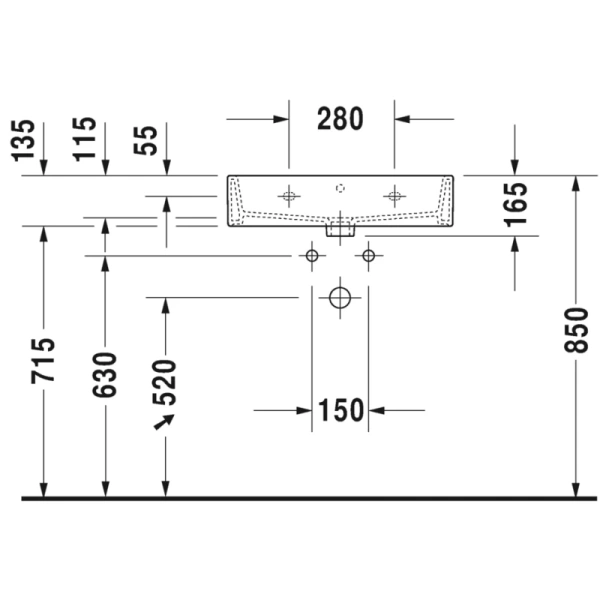 раковина подвесная duravit vero air 60 см 2350600000